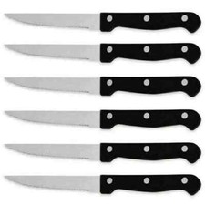 6x Steak Knives Stainless Steel Table Knife Kitchen Cutlery Serrated Edge