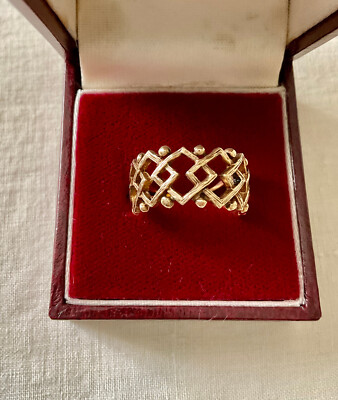 ANCIENNE BAGUE VERMEIL ARGENT MASSIF  AJOURÉ - TRÈS BEAU TRAVAIL -  TAILLE 56