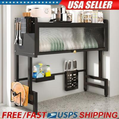Over The Sink Dish Drying Rack 3 Tier Large Dish Rack Metal for Kitchen with Lid