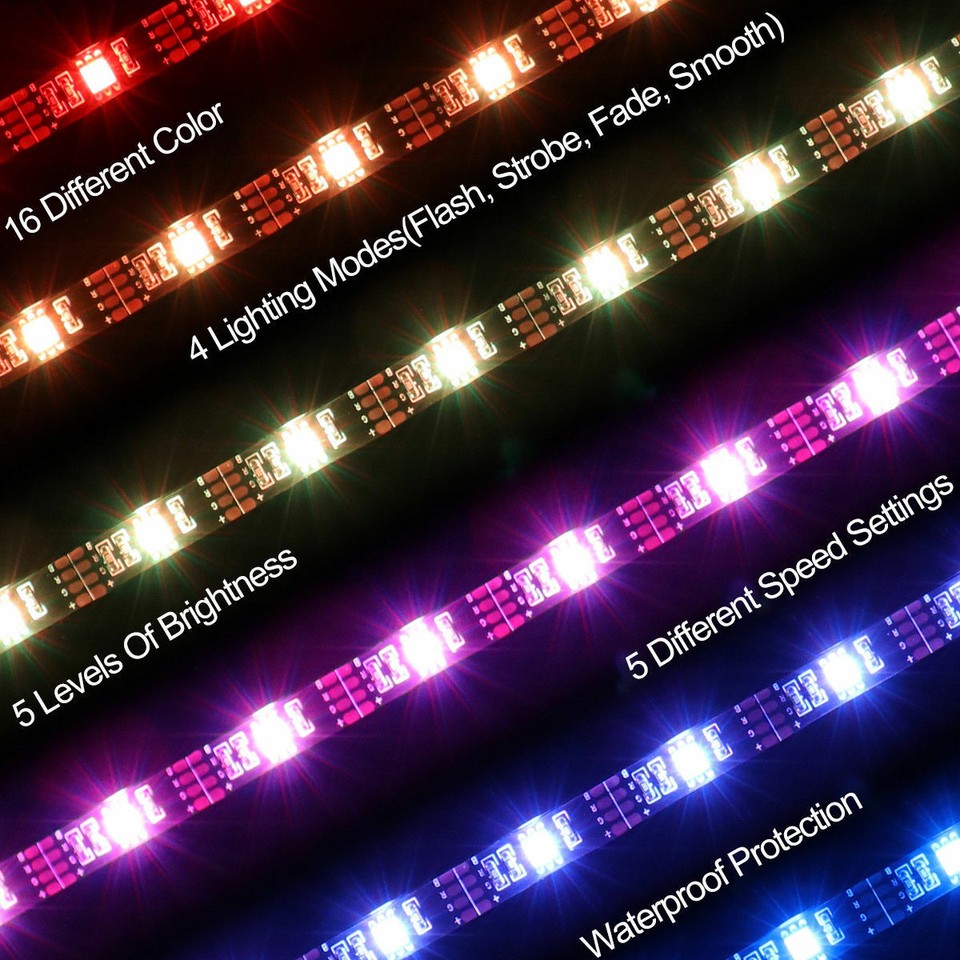 4 x 50CM TV LED Backlight USB 5050 RGB LED Strip Light Remote Kit 5V ...