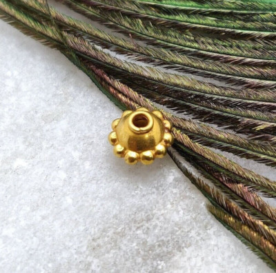 7x5mm 18K Solid Yellow Gold Fancy Spacer Finding Bead Wholesale Bead Supplier