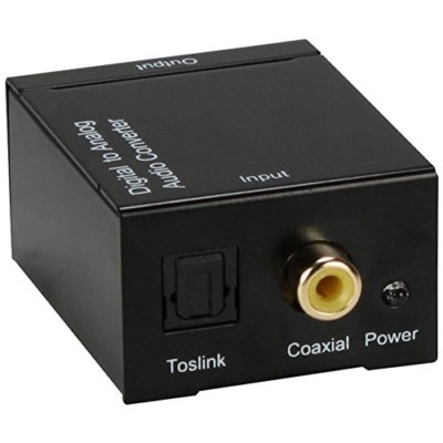 QVS Digital S/PDIF to Stereo Analog RCA Audio Converter in Black