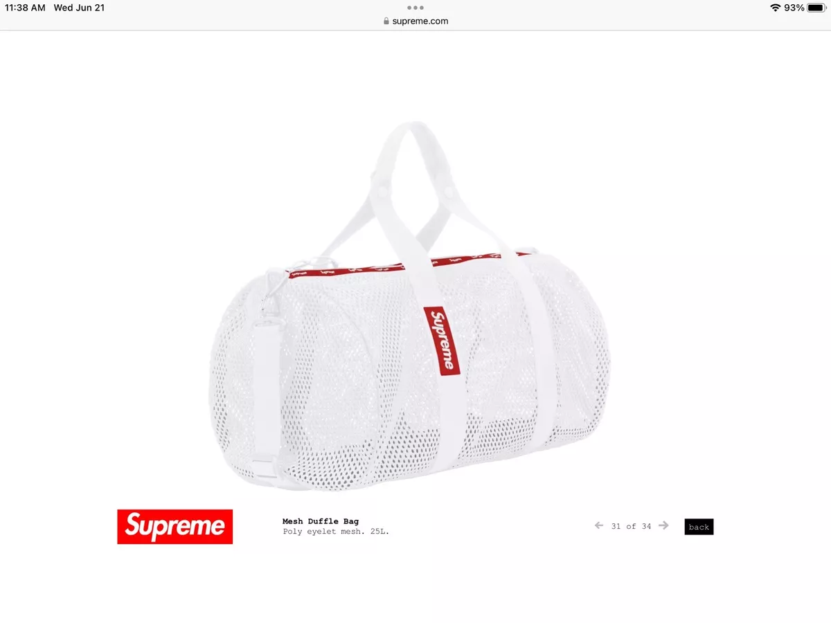 Supreme Mesh Mini Duffle Bag White