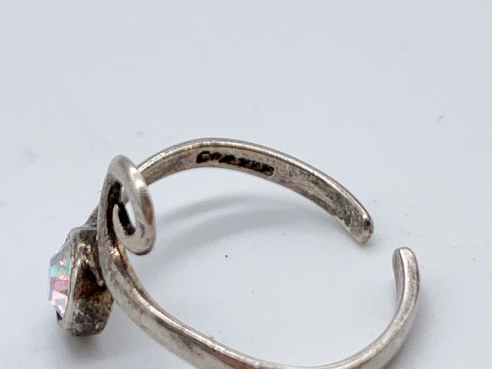 VINTAGE SOLID STERLING SILVER AURORA BOREALIS OPE… - image 5