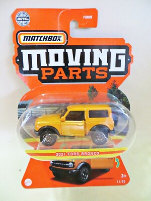 MATCHBOX MOVING PARTS '2021 FORD BRONCO' GELB/GOLD. MIB/BOXED/CARDED