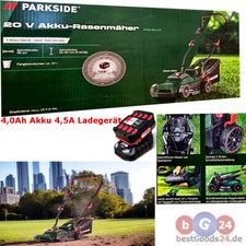 Rasenm&auml;her Akku 20V Set inkl. 4Ah Akku & Schnelladeger&auml;t Parkside PRMA 20-Li NEU
