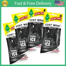 Little Trees Auto Air Freshener Vent Wrap Black Ice 4 Pack (16 Count)