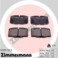 Zimmermann 20939.150.1 Bremsbelagsatz, Scheibenbremse FüR Opel