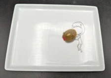 CB2 Oliver Appetizer Rectangle Snack Plate - Olive - Crate & Barrel 