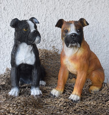deko hund deutscher boxer englisch bulldog polyresin lebensgross neu hohe 40 cm ebay
