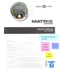 US Divers / Aqua Lung Matrix Master, Rétroéclairage, Ordinateur De Plongée Scuba