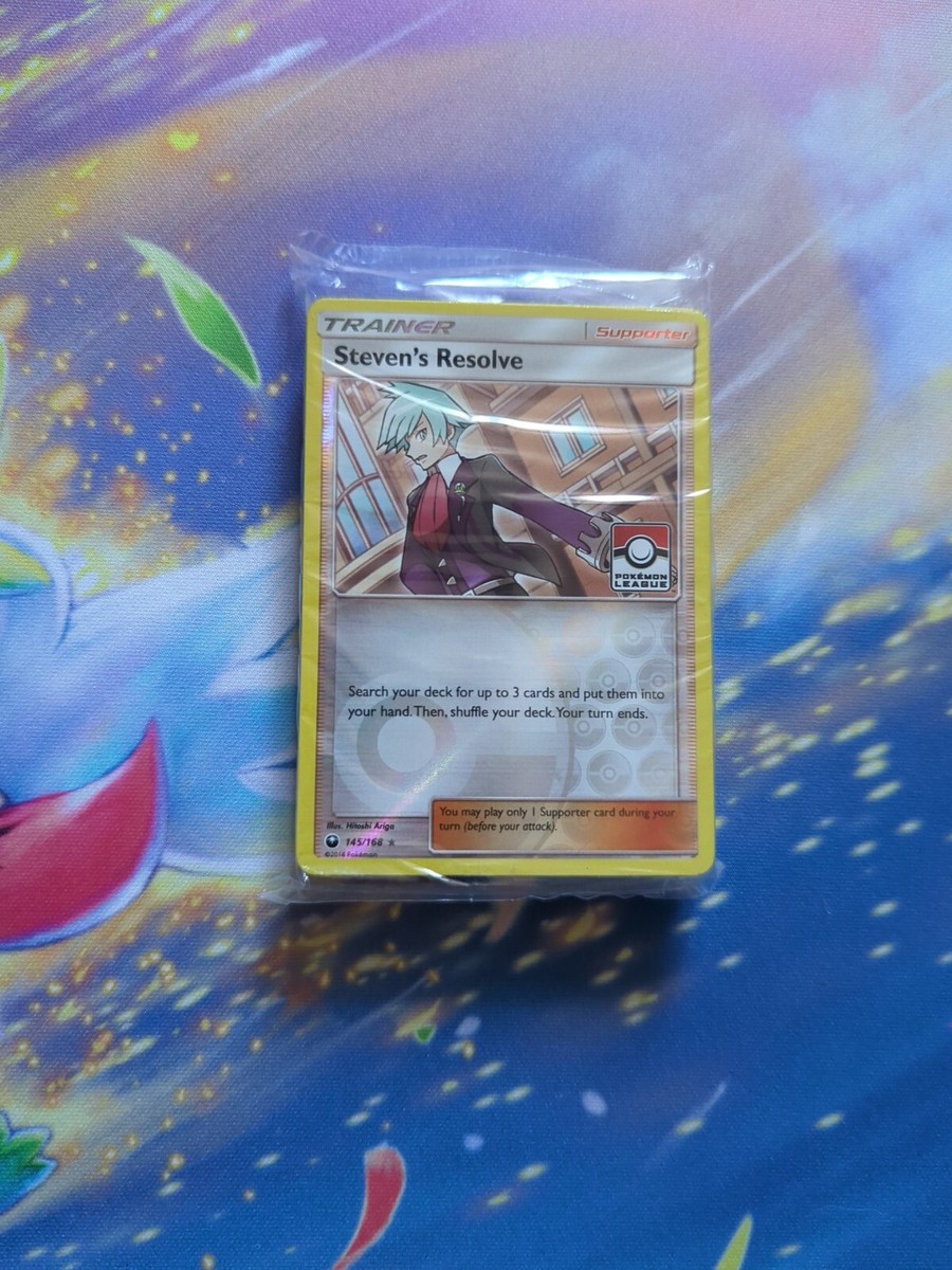 steven's resolve pokemon card Cards - 145/168 WPN registered. Steven's Resolve - Celestial Storm