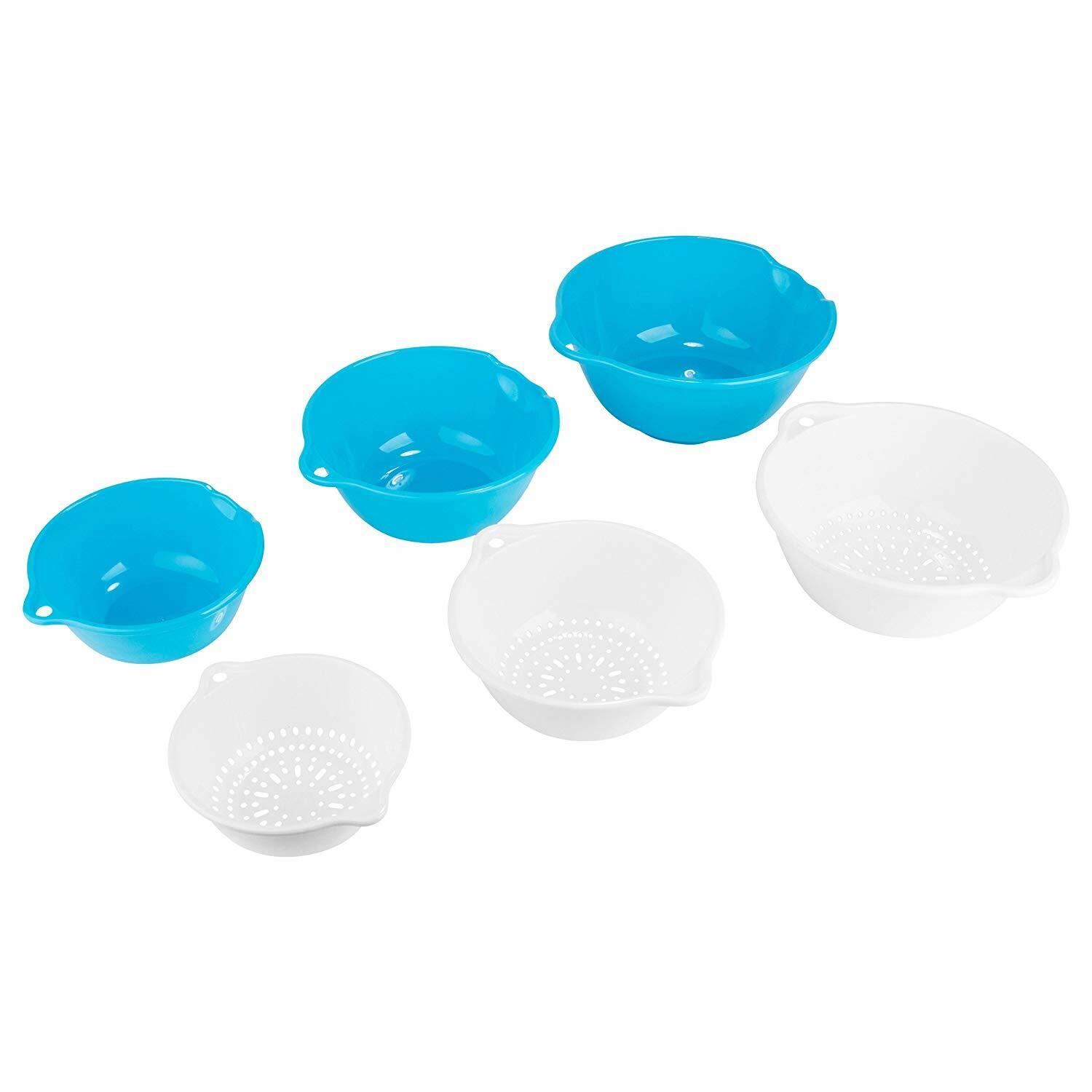 Plastic Colanders Strainer and Drip Bowl 6 Pieces Kitchen Plastic