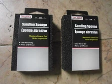  2PK Tool Bench Sanding Sponge Medium / Fine Grit Use Wet or Dry Rinse and Reuse