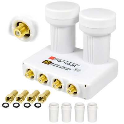  OPTICUM Monoblock QUAD LNB 0,1dB digital Astra Hotbird HD 4K UHD   4 Teilnehmer