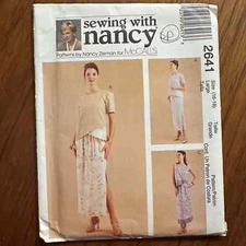 Sewing with Nancy Pattern 2641 Size 16-18 Dress 2-Piece