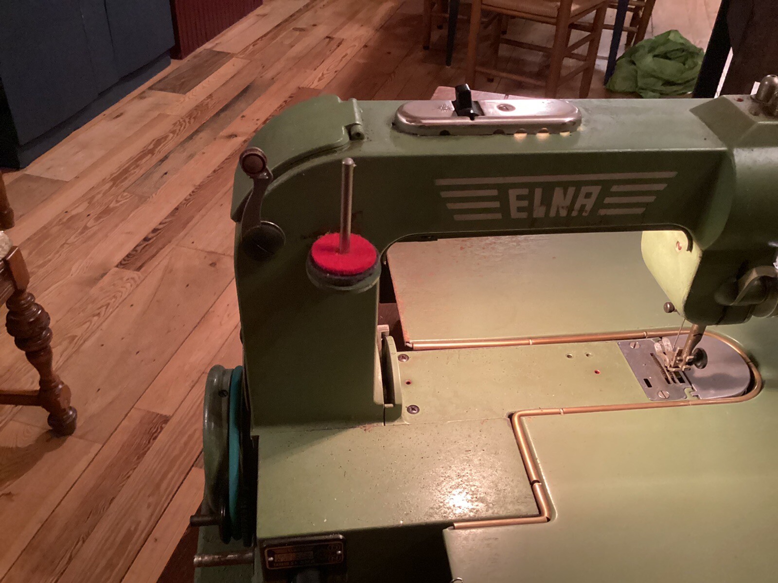 Vintage Elna Green Swiss Sewing Machine Type 500970 w/ Cord