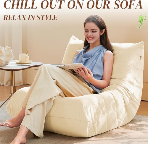 Handcrafted Suede Chair - Comfort & Elegance in a Medium-Firm Bean Bag Sofa - Picture 7 of 8