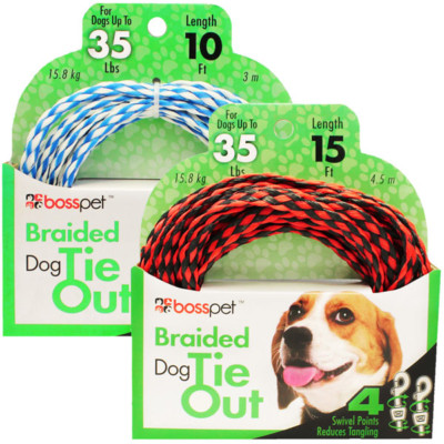 Braided Poly Rope Dog Tie Out Strong Lightweight Teather Holds 35lbs Choose Size