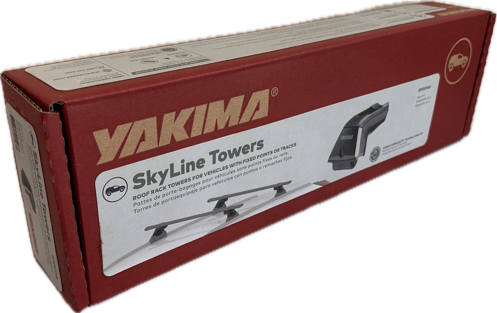 Lot De 4 Tours De Barres De Toit Yakima Skyline, Avec Serrures SKS Et Clés, Modèle 8000163