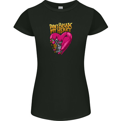 Broken Motor Herz Biker Motorrad Damen Petite Schnitt Maglietta
