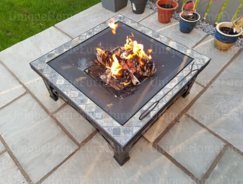 Garden Fire Pit Large Log Burner Outdoor Patio Heater Metal BBQ Grill  Brazier | eBay