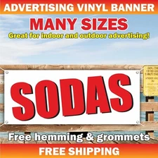 SODAS Advertising Banner Vinyl Mesh Sign ice soda fruit fresh drinks tea bar