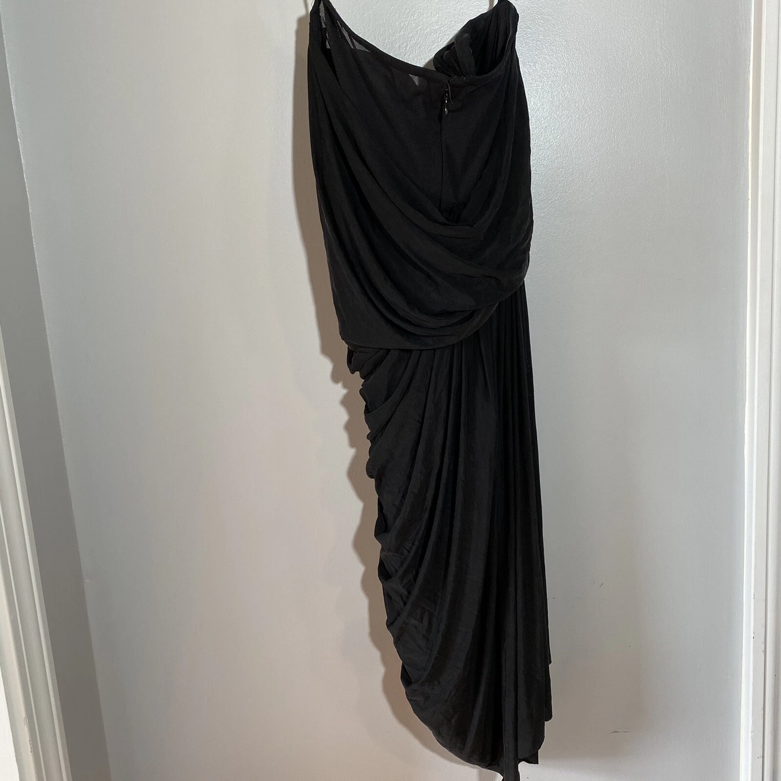 Alexander Wang abito nero donna 4 ruches formale sera senza maniche cocktail