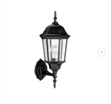 KICHLER Madison 22.75 in. 1-Light Black Outdoor Hardwired Wall Lantern Sconce 