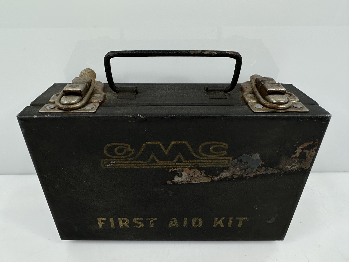 Rare Vintage 1940's Excelsior GMC Trucks First Aid Kit Black USA