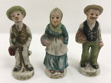 Set of 3 Farmer Collectible Porcelain Figurines
