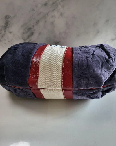 Juicy Couture Vintage Y2K Schultertasche Tasche Velour Schultertasche Navy Ge... - Bild 9 von 10