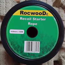 Rocwood Recoil Pull Cord Starter Rope Lawnmower 4mm dia, x 3m long