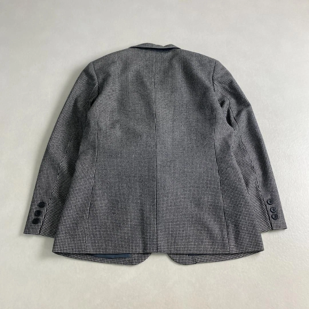Conjunto de traje falda plisada chaqueta de lana pata de gallo vintage de Burberrys gris W4209