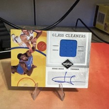 2011-12 Panini Glass Cleaners Serge Ibaka Auto Mem #/49 #9 Thunder Basketball