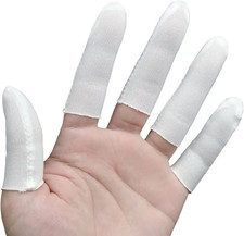 200 Pieces Cotton Finger Cots, Cloth Finger Sleeves with Elastic Rings, Toe Slee
