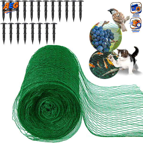 Vogelnetz 4M X 12M Engmaschig Robust GrüN Witterungs- & Uv-BestäNdig FüR Garten-image