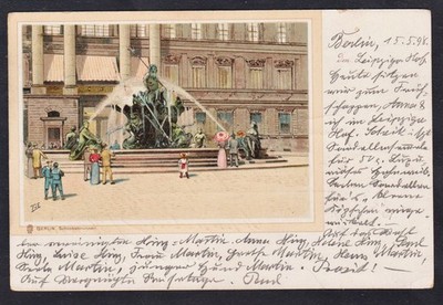 Berlin Schlossbrunnen  Ansichtskarte Postkarte postcard Litho AK 1898