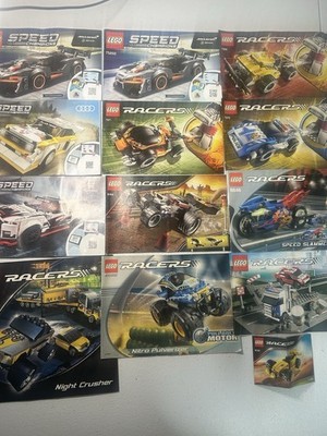 Lot of Retired LEGO TECHNIC & RACERS Instruction Manuals Booklets -