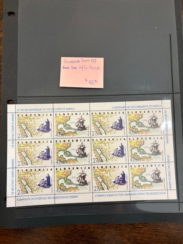 Slovenia Specialized Scott 137 MNH Sheet of 6 Pairs