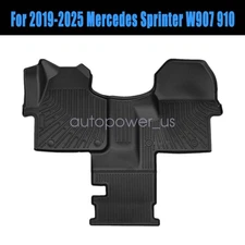 3D Floor Mats Liners 1Pc For 2019-2025 Mercedes Sprinter W907 910 TPE Black