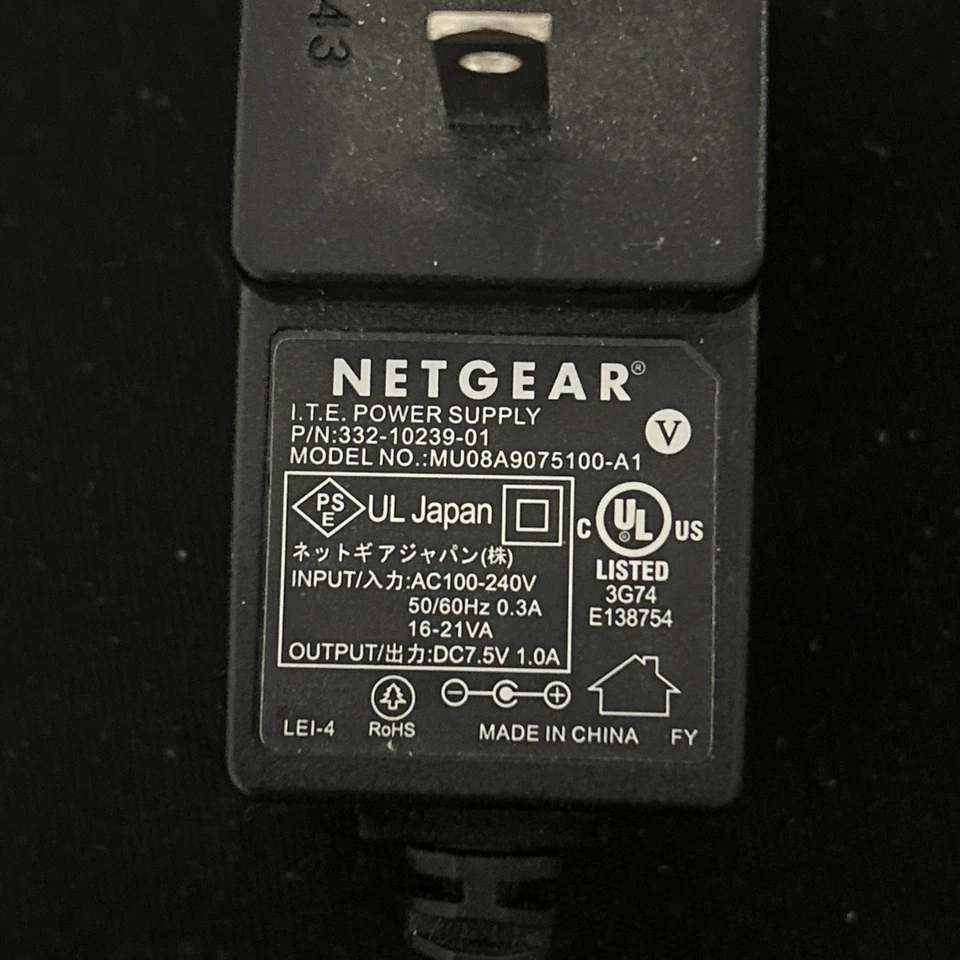 Genuine Netgear MU08A9075100-A1 AC Adapter 7.5V 1A Power Supply 332-10239-01 OEM - Image 3 of 3