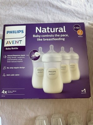 Philips AVENT Natural Baby Bottle Set 260ml 3-6m Anti-Colic BPA-Free Silicone