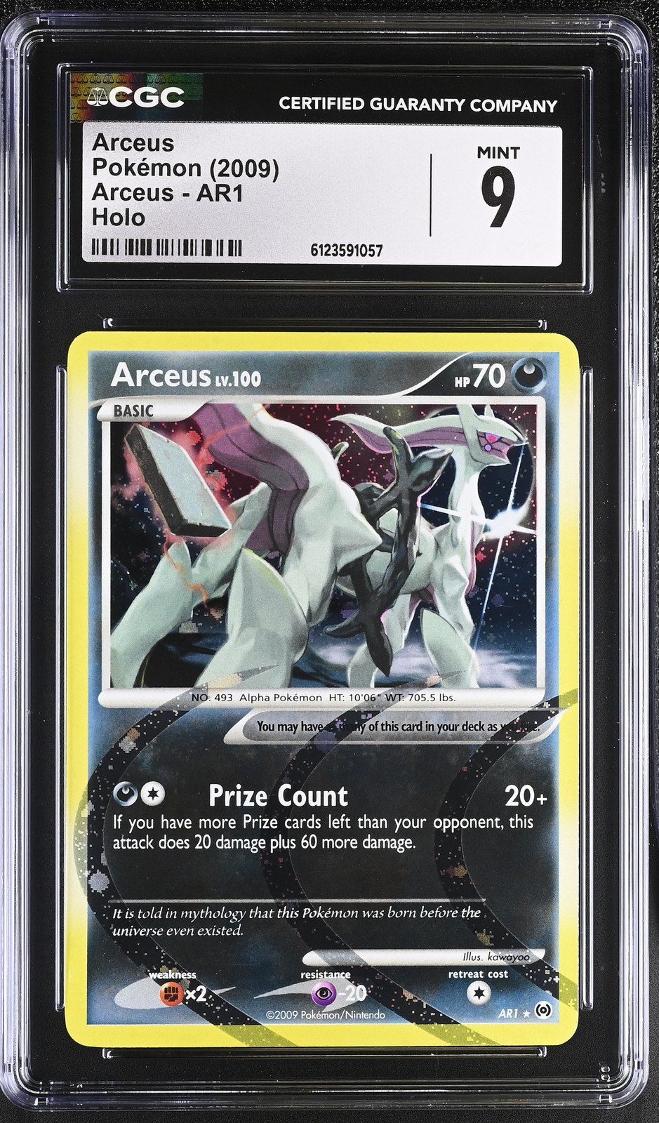 CGC 9 MINT Arceus 2009 Arceus AR1 Holo Pokemon Card