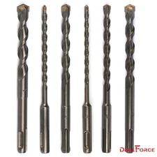 Drillforce 6PCS Masonry Hammer SDS+ Drill Bits 3/16" 1/4" 5/16" 3/8" 7/16" 1/2"