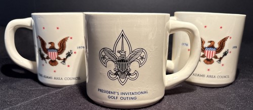 Set of 3 Boy Scouts of America, President’ Golf Outing York PA 1776-1976 Mug USA