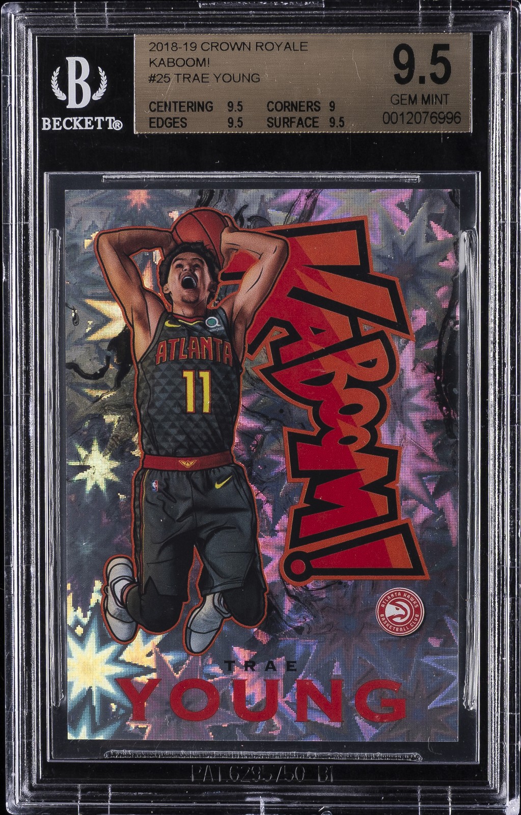 2018-19 CROWN ROYALE KABOOM! #25 TRAE YOUNG BGS 9.5
