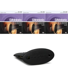 D'Addario EJ13 80/20 Bronze Acoustic Guitar Strings 3 Pack with Humidifier -