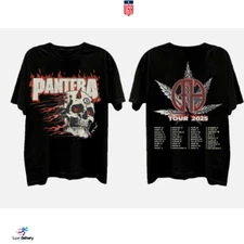 Hot Pantera Band Tour Date 2025 Double-Sided T-Shirt Fan's Gift For Special day
