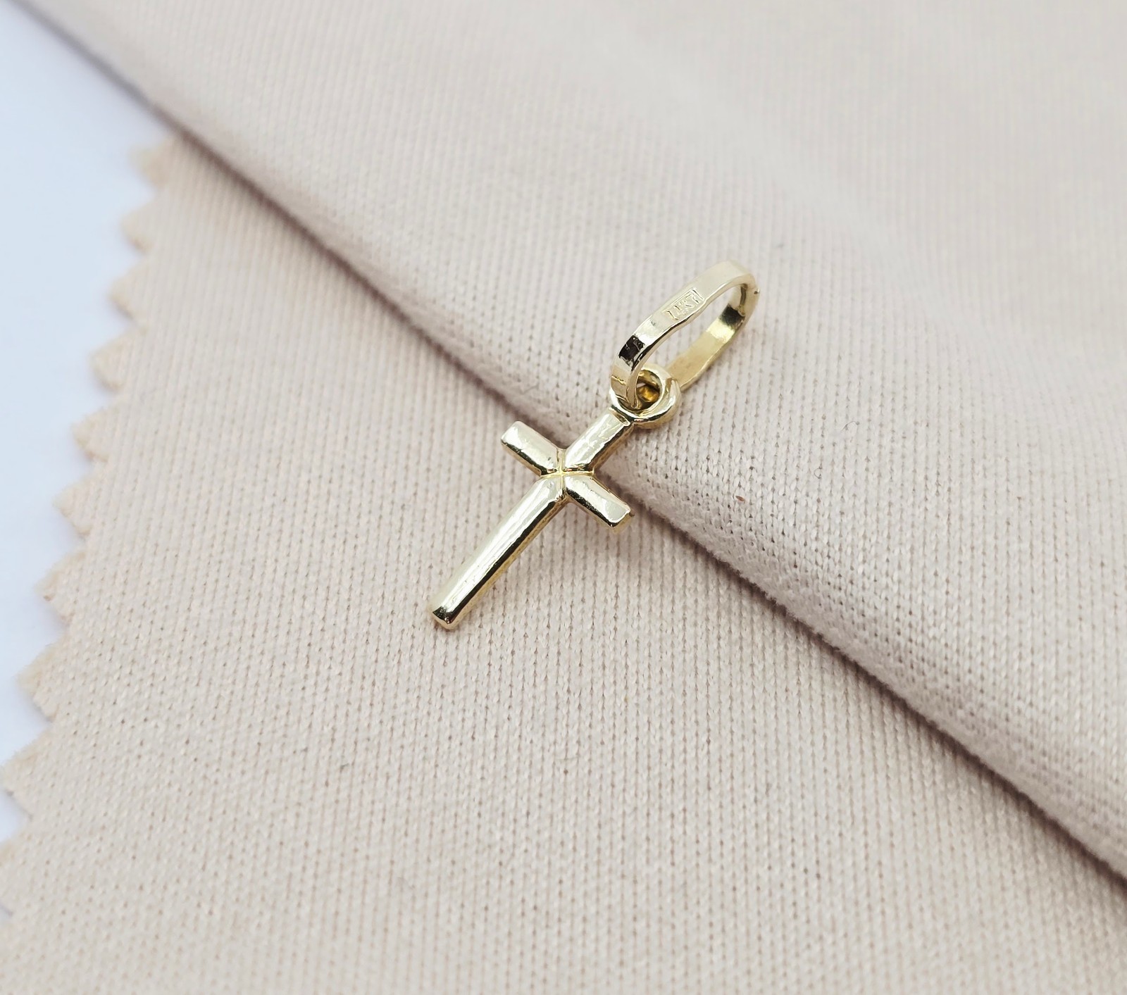 Unique Tiny 14K Solid Yellow Gold Made in Italy R… - image 1